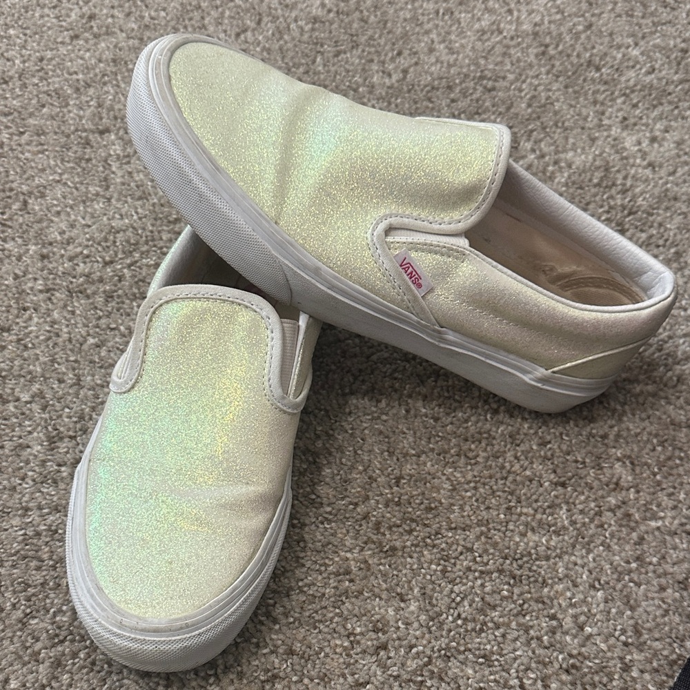 Vans UV activated Glitter Slip-On Shoes Women’s Size 8 men’s 6.5 - Picture 8 of 8